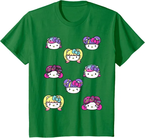 Vista 50 de hello kitty Kawaii Multi peinado Tee, Azul (Heather blue)