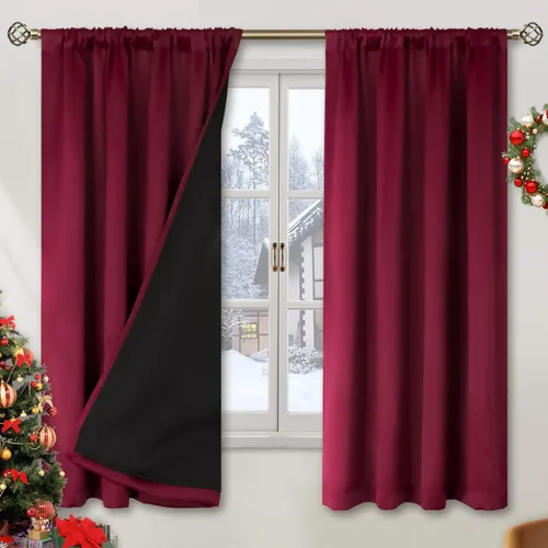 Vista 104 de BGment - Cortinas opacas para sala de estar de 63 pulgadas de largo, juego de 2 paneles, cortinas para oscurecer toda la habitación, cortinas