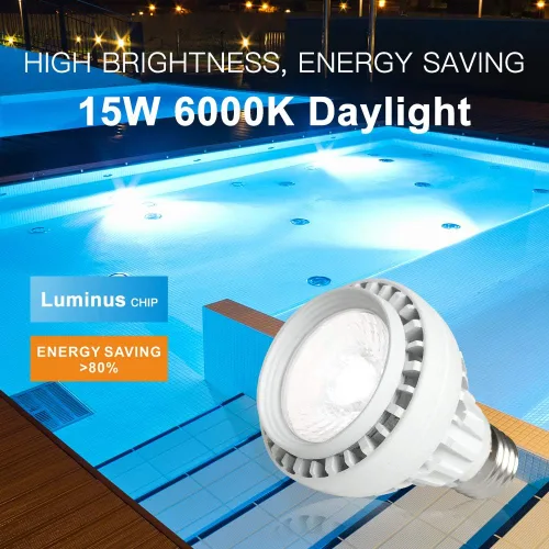 Vista 4 de Allisable Bombilla LED de spa de 15 W, 1500 lúmenes, 120 V, 6000 K, luz diurna blanca LED para piscina, reemplaza hasta 100-300 W bombilla