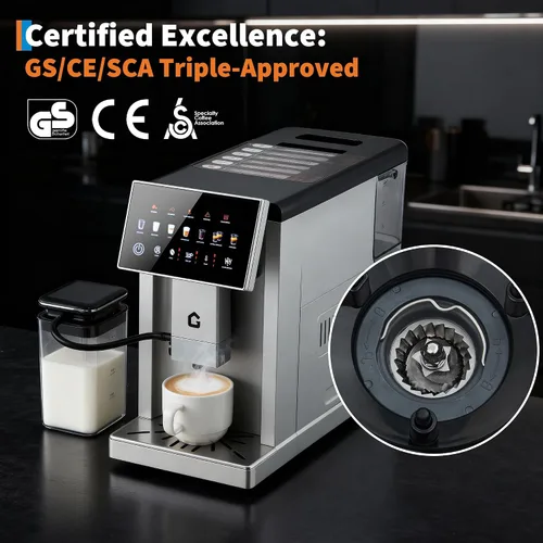 Vista 7 de Cafetera espresso de 3ª generación con espumador de leche, cafetera y molinillo extraíbles, grosor y sabor ajustables, control de volumen de café