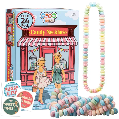 Vista 10 de 24 pulseras de dulces envueltas individualmente, recuerdos de fiesta de dulces pastel a granel