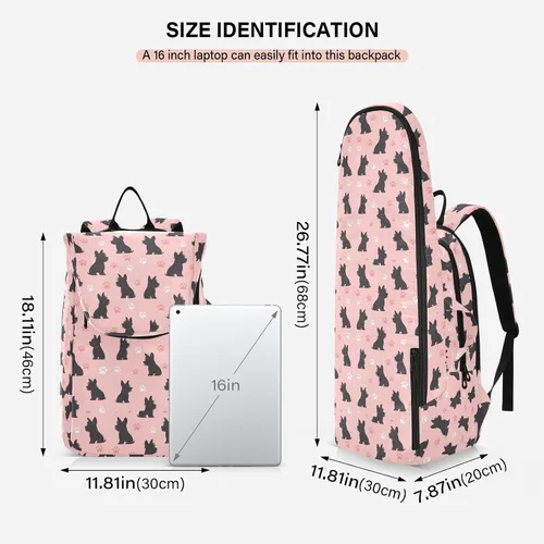 Vista 3 de Tennis Sport Bag for Women Waterproof Black Scottish Terrier Paw Peach 2 Rackets Tennis Racket Cover Bag Gym Bag for Tennis, Badminton, Pickleball