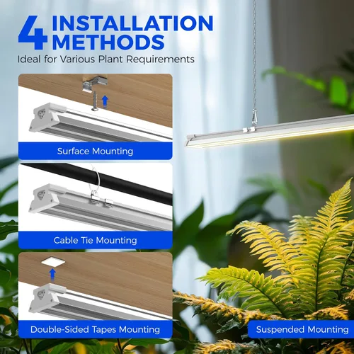 Vista 5 de Barrina TX-S60 Luz de crecimiento de 4 pies para plantas de interior, 240W (4 x 60W, equivalente a 1680W), alto PPFD, espectro completo con LEDs