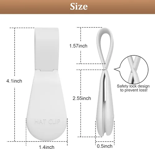 Vista 26 de Clip magnético para sombrero para viajes, 2 soportes de silicona color caqui claro para bolsos, bolsos, equipaje y sombreros de playa, clip