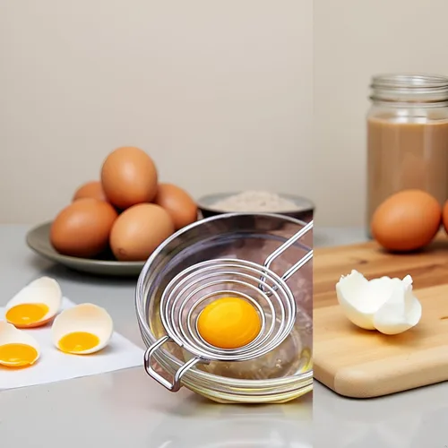 Vista 6 de Separador de huevos de plata, herramienta separadora de yema blanca, divisor de huevos de acero inoxidable de grado alimenticio, extractor