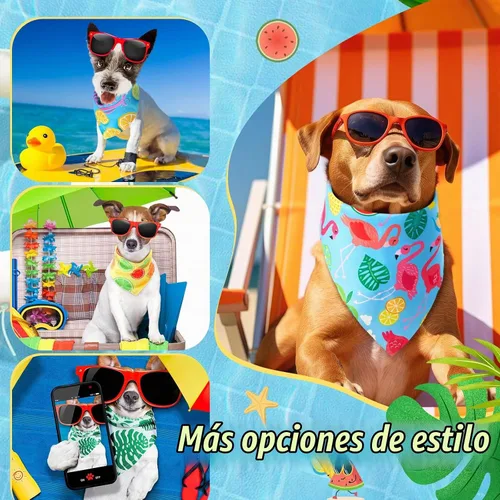 Vista 7 de Chunful 100 piezas de bandanas para perros a granel paquete de verano bufanda triangular babero pañuelo conjunto para accesorios de disfraz