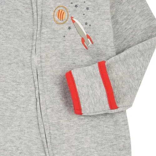 Vista 4 de Aablexema Pijama de bebé con puños de manopla, doble cremallera, ropa de algodón para bebés, pijamas para dormir con pies
