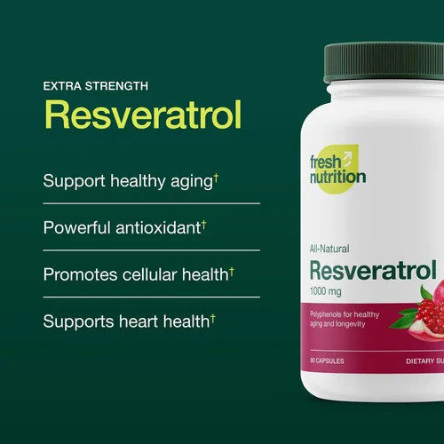 Vista 3 de Suplemento de resveratrol - Trans-resveratrol Extra Strength 750mg - Suplemento de polifenoles naturales, puros y potentes - Vegano, sin OMG, sin