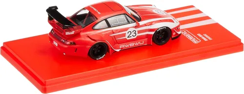 Vista 2 de Porsche RWB 993#23 "RWBWU Rojo con rayas blancas RAUH-Welt BEGRIFF 1/43 Modelo de automóvil fundido a presión por Tarmac Works T43-014-WU