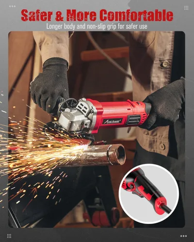 Vista 4 de AVID POWER Amoladora Angular de 4-1/2 Pulgadas 8.0 Amperios 1000W Herramienta Amoladora Eléctrica de 7 Velocidades Variables Amoladora de Metal