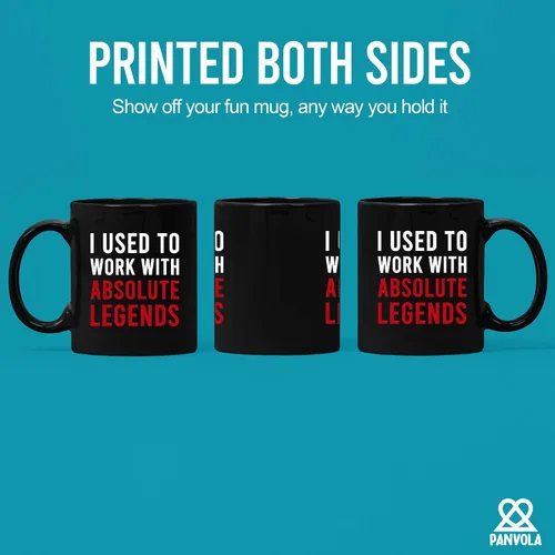 Vista 3 de Panvola Taza de café de cerámica con texto en inglés "I Used To Work With Absolute Legend Coworker Gifts Retirement New Job Goodbye Retired Negro