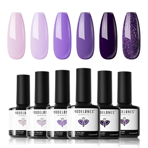 Vista 10 de Modelones - Juego de esmaltes de gel transparente, capa base de gel superior, sin limpieza, 0.5 onzas líquidas Un conjunto claro