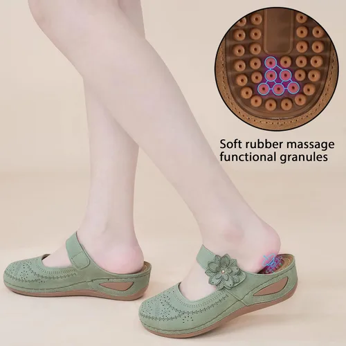 Vista 4 de Alicegana Sandalias elegantes de verano para mujer, con puntera cerrada, estilo casual, sin cordones, con gancho ajustable