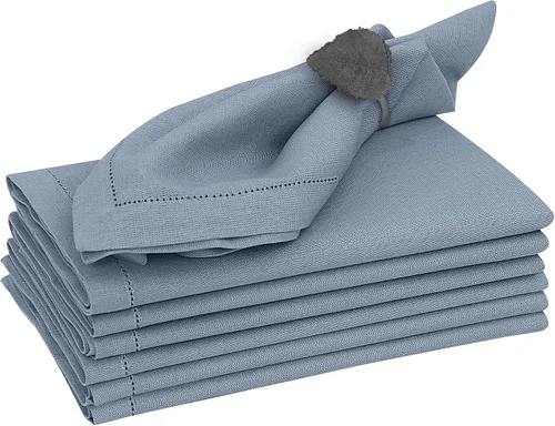 Vista 27 de Ruvanti Juego de 6 Servilletas de Lino, Servilletas de Tela de 18x18 pulgadas, Servilletas de Tela de Mezcla de Algodón y Lino Lavables, Suaves Negro