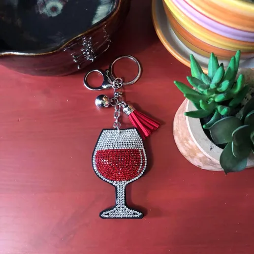 Vista 6 de Popfizzy Bling Keychain, Cute Keychain Accessories for Women and Girls, Rhinestone Car Keys Keychain
