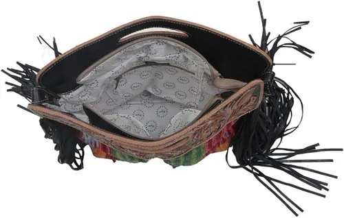 Vista 6 de Myra Bag Jardin S-3057 - Bolsa de mano de algodón y piel reciclada, Varios