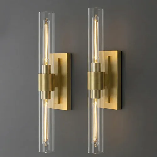 Vista 10 de Apliques de pared cromados, apliques de baño de 22.8 pulgadas, apliques de pared para interiores arriba y abajo, juego de dos apliques de pared