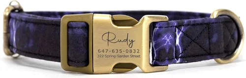 Vista 34 de Collar de perro personalizado con nombre y número de teléfono grabado, collar ajustable personalizado para cachorros, collar de algodón orgánico