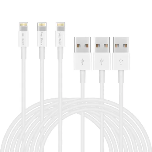 Vista 5 de Cable cargador para iPhone, color blanco