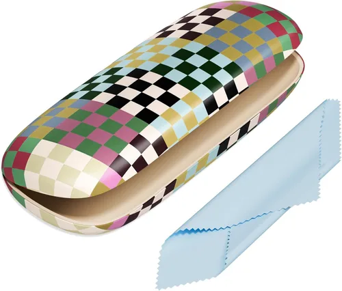 Vista 23 de Funda para gafas, funda protectora de carcasa rígida para gafas, unisex para mujeres y hombres Paquete de 3-Negro