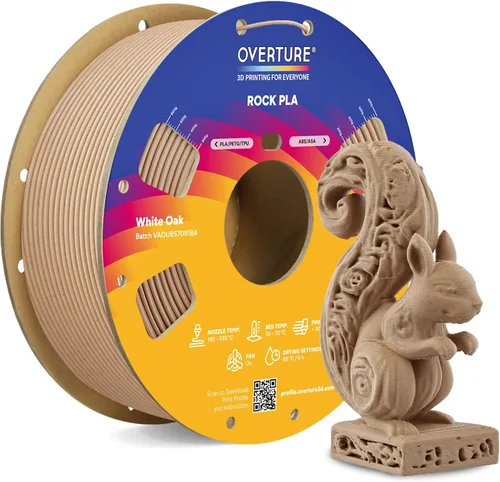 Vista 29 de OVERTURE - Filamento PLA Rock de 1.75 mm, para impresora 3D de mármol, carrete de 2.2 libras, precisión dimensional +/- 0.02 mm, para impresoras FDM