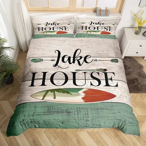 Vista 15 de Erosebridal Funda de edredón náutica para niños y niñas, juego de ropa de cama azul y blanco oceánico, funda de edredón de tabla de surf Hawaii