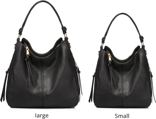 Vista 8 de Realer Bolsos Hobo para mujer, de piel sintética, bolso grande con borla, Hobo