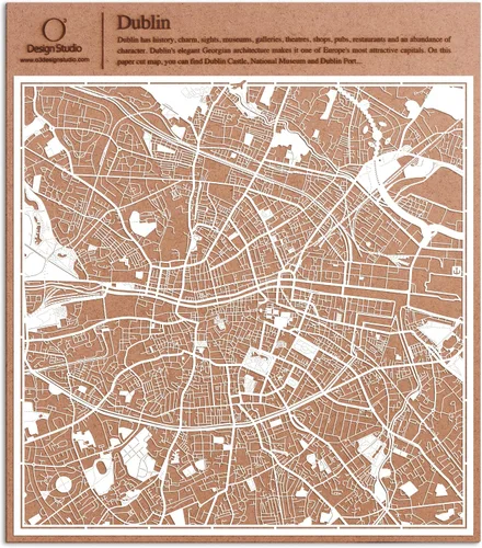 Vista 26 de O3 Design Studio Aberdeen - Mapa de papel cortado en papel blanco de 12 x 12 pulgadas