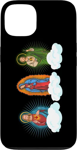 Vista 7 de Funda para iPhone 17 con diseño de Jesús, Virgen María y San Judas Tadeo in Clouds
