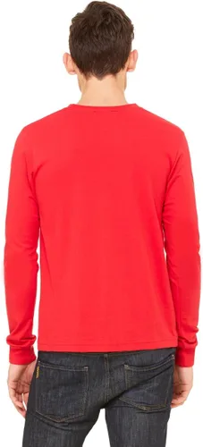 Vista 2 de Canvas Men's - Camiseta de manga larga 100% algodón de 4.2 onzas, modelo Filmore 3501para hombre, 3501, M, Rojo
