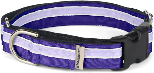 Vista 5 de If It Barks Collar Martingala de 1 pulgada con hebilla de liberación rápida, ajustable, fabricado en Estados Unidos, pequeño, arándano