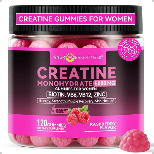 Vista 12 de Gomitas de creatina para mujeres y hombres – 5000 mg de creatina pura monohidrato masticables – Gomitas sin azúcar para el crecimiento muscular