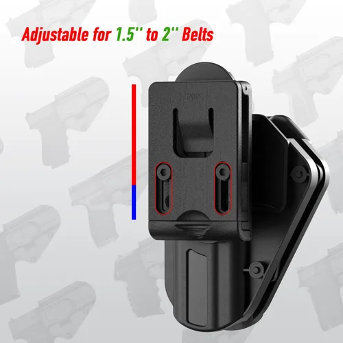 Vista 6 de Funda ajustable para Hellcat Pro/Glock 17 19 19X 43 44 45 48 / Ruger 57 / SCCY CPX Gen3 / Taurus GX4 / S&W M&P 9MM /.380 Shield EZ, Funda