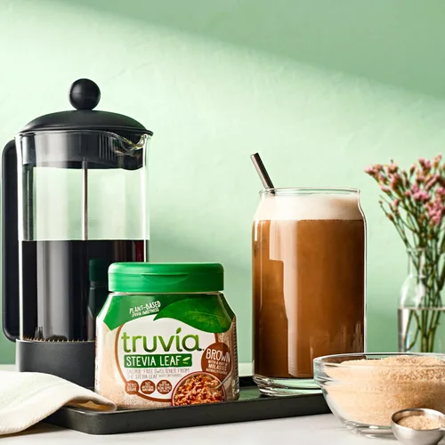 Vista 4 de Truvia – Edulcorante de cucharada marrón sin calorías de hoja de stevia (frasco de 9.8 oz)