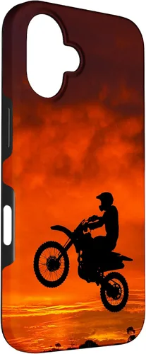 Vista 3 de Carcasa para iPhone 16 Motocross Dirt Bike Jump Sunset