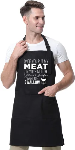 Vista 5 de Miracu Delantales divertidos de cocina para hombres esposo - Regalos divertidos de Navidad, cumpleaños para el mejor amigo de los hombres, regalos