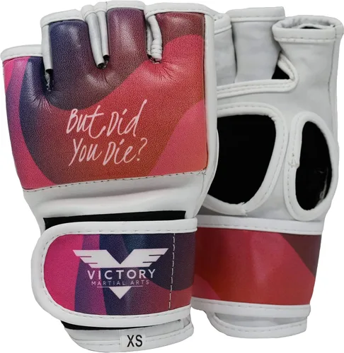 Vista 3 de Guantes de boxeo para mujer, de piel sintética, sin dedos, para kickboxing, sparring, muay thai y bolsa pesada
