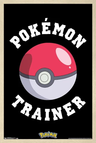 Vista 9 de Trends International Pokémon - Póster de pared de entrenador, 14.725 x 22.375 pulgadas, versión enmarcada de madera de granero