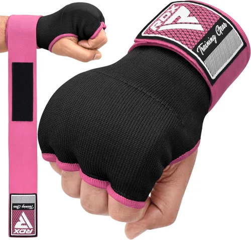 Vista 14 de RDX - Guantes de boxeo con acolchado de gel, para hombres y mujeres, con correas de muñeca elásticas de 100 cm de largo, rápidos, puños protectores