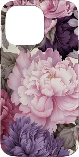 Vista 21 de Elegant Blush Pink And Purple Vintage Floral Rose And Peony Case for iPhone 16