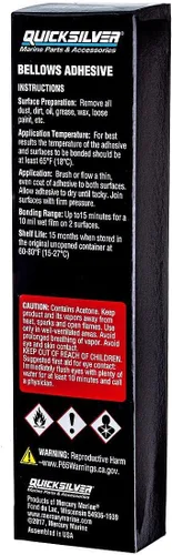 Vista 2 de Quicksilver 86166Q1 Adhesivo de fuelle – Resistente al aceite, grasa, gasolina y agua – Tubo de 1.5 oz