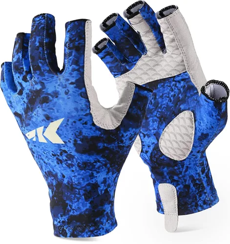 Vista 10 de KastKing La Sal Guantes de pesca UPF50+ Guantes de sol Guantes de protección UV Guantes sin dedos para hombres y mujeres para exteriores, kayak