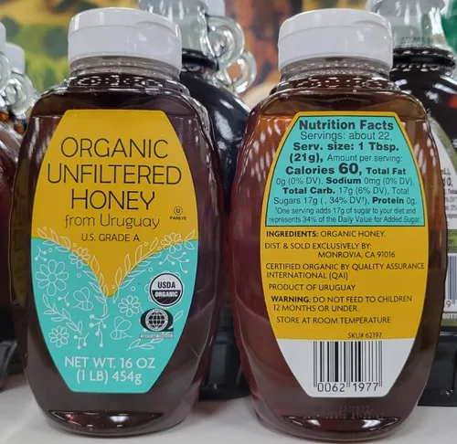 Vista 2 de Trader Joe's Miel orgánica sin filtrar grado A 16oz 16.01 oz (dos botellas)