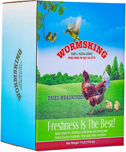 Vista 9 de WORMSKING Gusanos secos de harina de 2 libras para aves de corral, aves silvestres, sabrosa comida para pájaros Para aves de corral, sabrosa