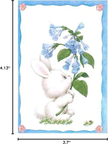 Vista 5 de Troqueles de metal con diseño de flores de conejo de Pascua, feliz conejo, lirio, hojas, marco, troqueles de corte, plantillas cortadas para álbumes