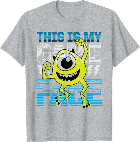 Vista 52 de Disney Pixar Monsters Inc. Mike Wazowski Game Face Camiseta Negro