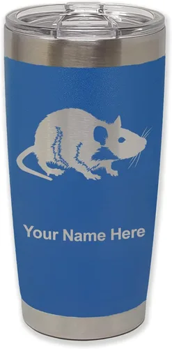 Vista 29 de LaserGram Vaso aislado al vacío de 20 onzas, rata, grabado personalizado incluido (negro)