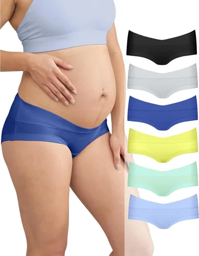 Vista 9 de Intimate Portal Ropa Interior de Maternidad de Algodón para Embarazo Posparto Calzones Debajo del Vientre Estilo Boyshort