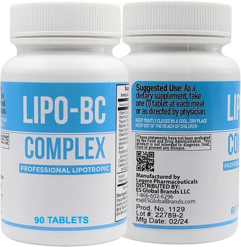 Vista 3 de Lipo BC, Lipo B-Complex 90 Tabletas. Nueva etiqueta con mejor por fecha, Misma fórmula.