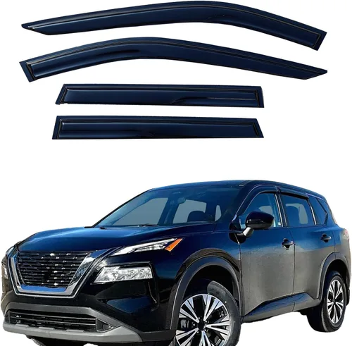 Vista 12 de Viseras adhesivas para ventana, protectores de lluvia compatibles con Toyota Rav4 2006-2012, deflector de ventana de ventilación lateral, protección